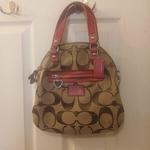 Coach Poppy Daisy Signature Foldover Tote Purse